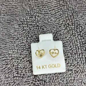 14K Gold Heartbeat Earrings